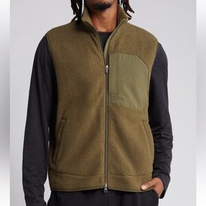 ZELLA MENS HIGH PILE FLEECE VEST OLIVE SIZE MEDIUM NWOT